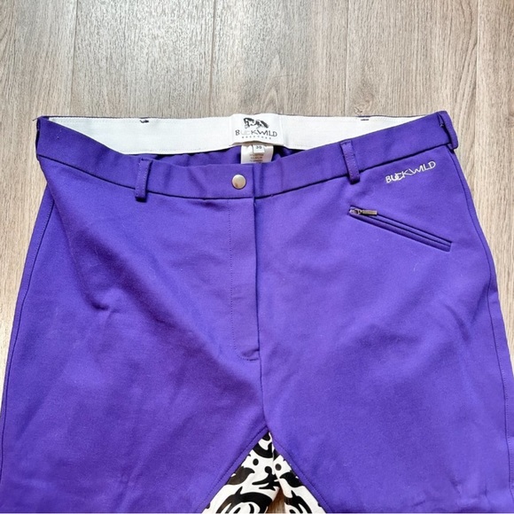 Buckwild Curvy Mare High Waist Breech Purple Damask Pants Size 38 - Picture 2 of 8